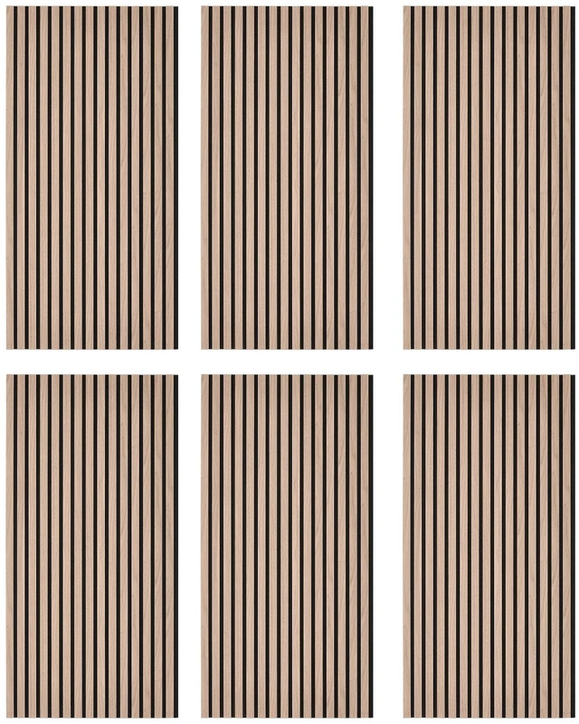 Main image of VEVOR Wood Wall Panels, 47.2 x 23.6 inches, Acoustic Slat Panels, Walnut, Sound Absorbing for Living Rooms, Bedrooms, Offices, Studios, Interior Wall Decor, MDF & PET Construction, Screw Kit, 6-Pack
