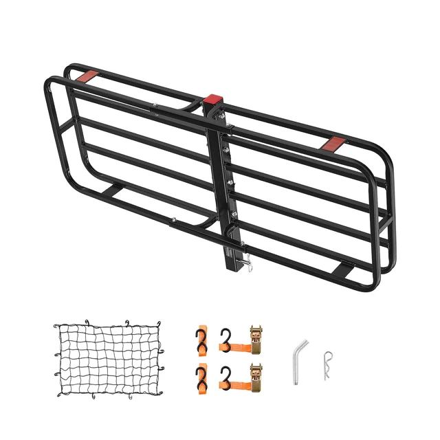 Alt view image 15 of 15 - VEVOR 500 lbs Hitch Cargo Carrier Folding Hitch Cargo Carrier with Cargo Net
