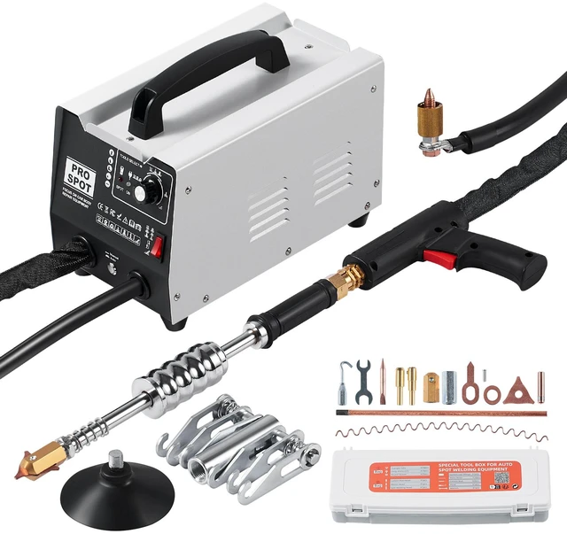 Alt view image 16 of 16 - VEVOR Stud Welder Dent Repair Kit Auto/Manual Spot Welder Dent Puller 7 Modes