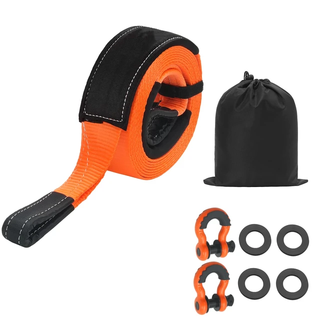 Alt view image 9 of 9 - VEVOR Car Tow Cable Towing Strap Rope 36000 lbs 30ft 3-inch Emergency Heavy Duty