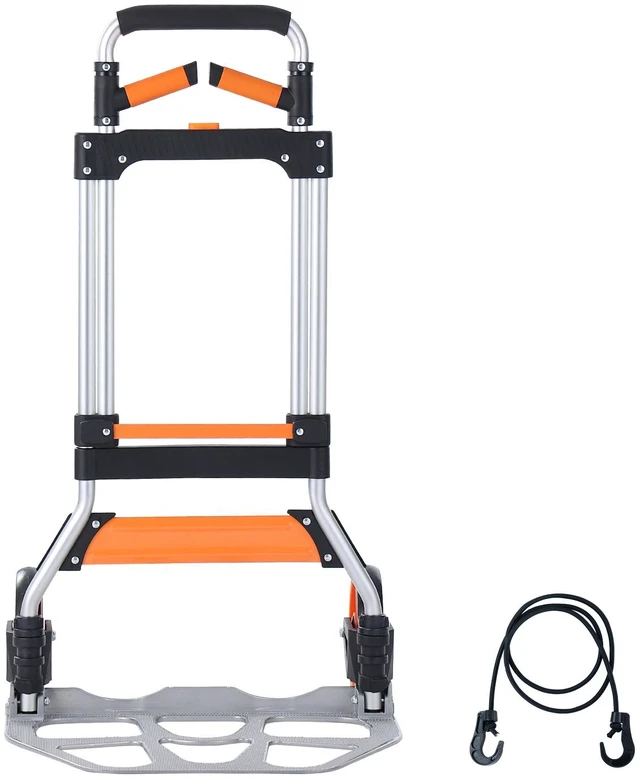 Alt view image 15 of 15 - Folding Hand Truck, 309 lbs Load Capacity, Aluminum Portable Cart, Convertible Hand Truck and Dolly with Telescoping Handle and PP+TPR Wheels, Ultra Lightweight Super Strong for Moving Warehouse