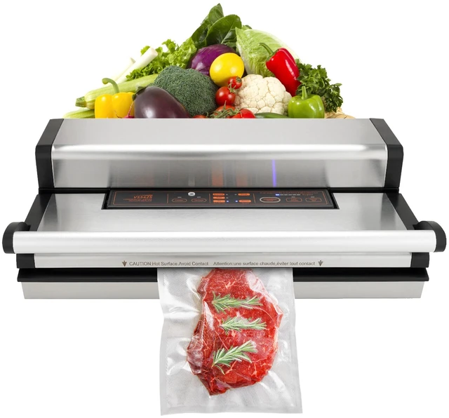 Alt view image 9 of 16 - Vacuum Sealer Machine, 95Kpa 350W Powerful Dual Pump and Dual Sealing, Dry and Moist Food Storage, Automatic and Manual Air Sealing System with Built-in Cutter, with Seal Bag and External Hose
