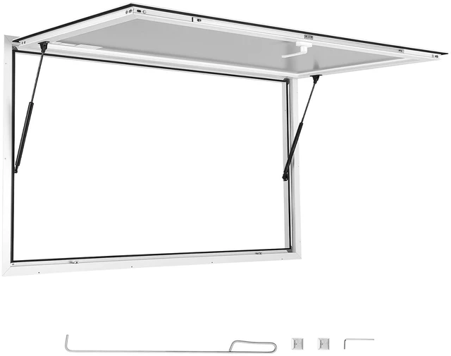 Main image of VEVOR Concession Window 60x36 in Aluminum Alloy Frame Service Window, for Food Truck, Up to 85 Degrees Stand Serving Windows with Awning Door and Drag Hook, Rainwater Resistant for Concession Trailer