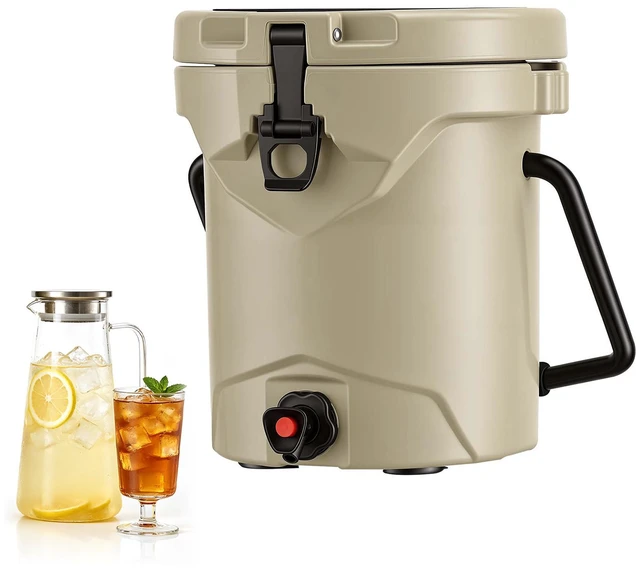 Main image of VEVOR Insulated Beverage Dispenser 2.5 Gallon Hot and Cold Beverage Server, for Camping Outdoor Events Parties, Leakproof Ice Water Drink Cooler, with Easy Pour Spigot, Latched Lid, Portable Handle