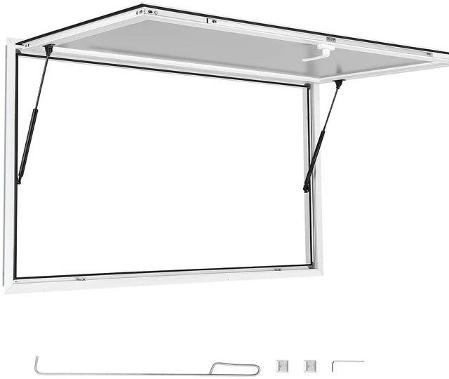 Main image of VEVOR Concession Window 48x36 in Aluminum Alloy Frame Service Window, for Food Truck, Up to 85 Degrees Stand Serving Windows with Awning Door and Drag Hook, Rainwater Resistant for Concession Trailer