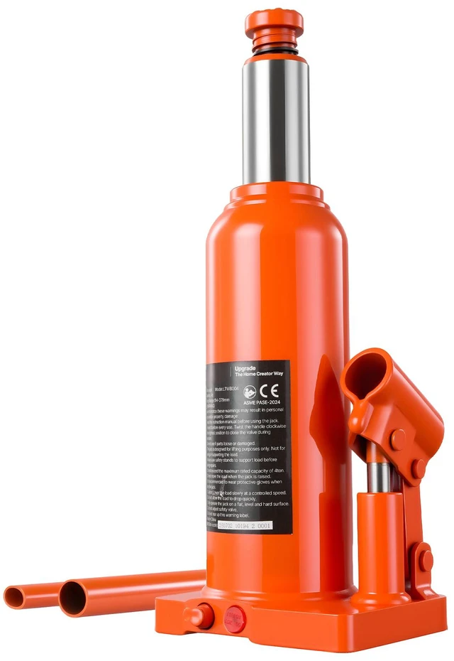 Main image of VEVOR Hydraulic Bottle Jack 4 Ton (8818.5 lbs) 7.64"-14.92" Lifting Range, for Midsize Sedan, Midsize SUV, Van, Auto Repair & House Lift, Multi-Directional Welded Jack with Carrying Case & Long Handle
