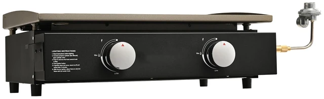 Alt view image 9 of 9 - Gas Griddle, 2 Burner Tabletop Griddle, 22 inch Portable Griddles Propane with Oil Drain Hole & Oil Collection Tray, 22000BTU Camping Flat Top Grill for Outdoor Cooking, Tailgating, LPG