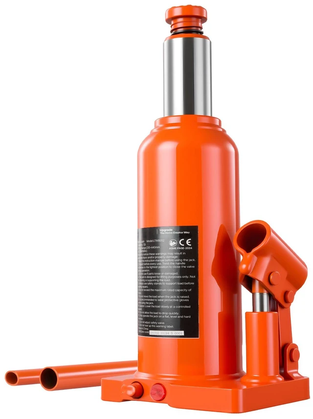 Main image of VEVOR Hydraulic Bottle Jack 12 Ton (26455.5 lbs) 9.06"-17.32" Lifting Range, for Heavy-Duty Pickup Truck, Medium-Duty Truck, RV, Auto Repair, House Lift, Multi-Directional Welded Jack with Long Handle