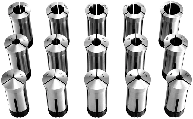Main image of VEVOR 5C Collet Set 1/8"-1" 15 Piece Precision 5C Round Collet Chuck Set, for Milling Machine Drill Presses, 0.0008" TIR High Concentricity, Lathe Chuck Tool with Storage Case, Hardened & Ground