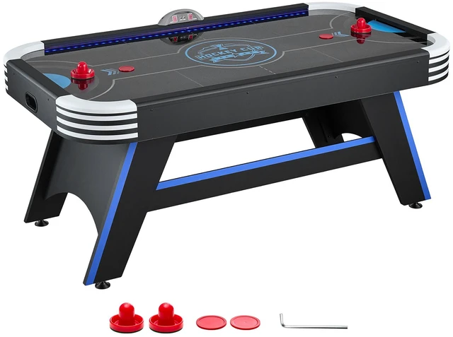 Main image of VEVOR 72" Air Hockey Table with LED Lights & Electronic Scorer, for Family Game Room, Basements and Home, Air Powered Hockey Arcade Game Table Set with High-powered Blower, Stable Leg