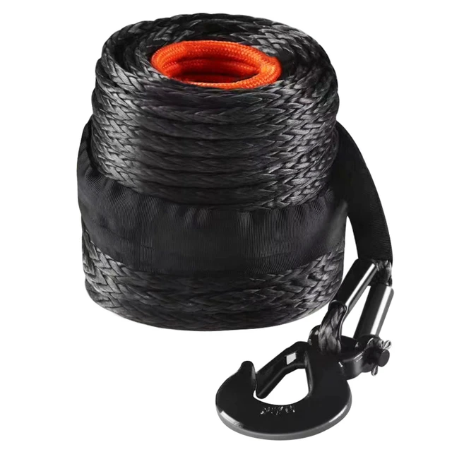 Alt view image 15 of 15 - VEVOR Synthetic Winch Rope, 1/2 Inch x 92 Feet 32,000 lbs Synthetic Winch Line Cable Rope with Protective Sleeve + Forged Winch Hook + Pull Strap, Universal Fit for SUV, Large Off-Road Vehicle, Truck