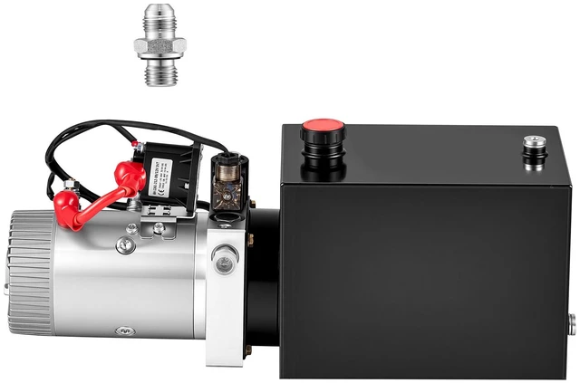 Main image of VEVOR 8 Quart Hydraulic Pump, Single Acting Hydraulic Power Unit, 3200 PSI Max Relief Pressure, 0.91 GPM Flow Rate, DC12V 1.6KW Power Unit for Dump Trailer Car Lifting (Horizontal Installation)