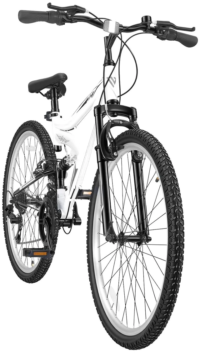 Main image of VEVOR Mountain Bike for Men and Women 27.5 in Outdoor Bicycle 18 Speeds, Adult Bikes, Full Suspension, Adjustable Saddle, All-Terrain Tires, High Carbon Steel Frame, Dual Brakes, Pre-Assembled
