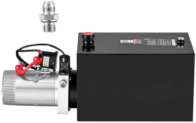 Main image of VEVOR 20 Quart Hydraulic Pump, Single Acting Hydraulic Power Unit, 3200 PSI Max Relief Pressure, 0.91 GPM Flow Rate, DC12V 1.6KW Power Unit for Dump Trailer Car Lifting (Horizontal Installation)