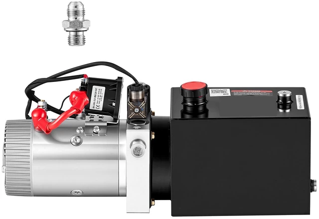 Main image of VEVOR 4 Quart Hydraulic Pump, Single Acting Hydraulic Power Unit, 3200 PSI Max Relief Pressure, 0.91 GPM Flow Rate, DC12V 1.6KW Power Unit for Dump Trailer Car Lifting (Horizontal Installation)