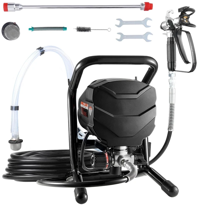 Alt view image 9 of 9 - Stand Airless Paint Sprayer, 650W High Efficiency Airless Sprayer, 3000PSI Electric Paint Sprayer Machine Extension Rod and Cleaning Kits for Interior and Exterior Furniture/Fence/Home/House