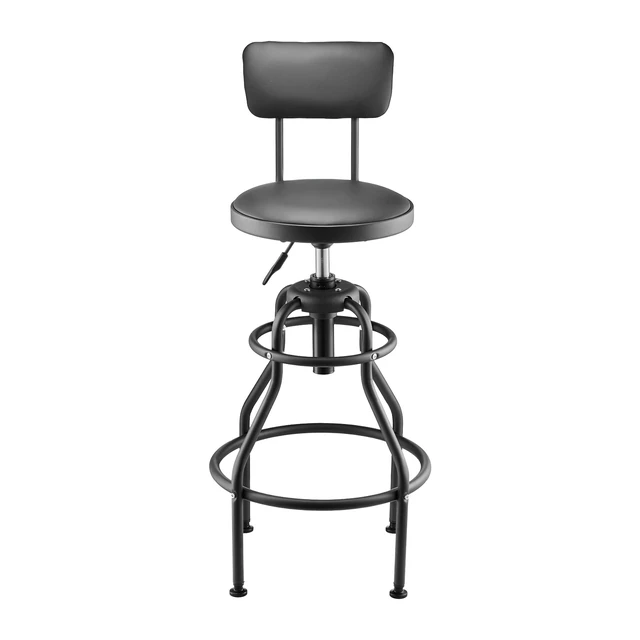Alt view image 9 of 9 - Shop Stool Adjustable Height Garage Work Seat 300 lbs Load with Backrest