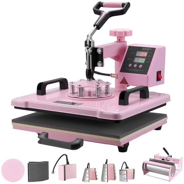 Alt view image 15 of 15 - Heat Press Machine, 12 x 15 inch, 8 in 1 Heat Transfer Machine with 6-30 oz Tumbler Press, 360° Swing Away T-Shirt Pressing, Digital Precise Control, for T-Shirts/Mugs/Hats/Plates, Pink