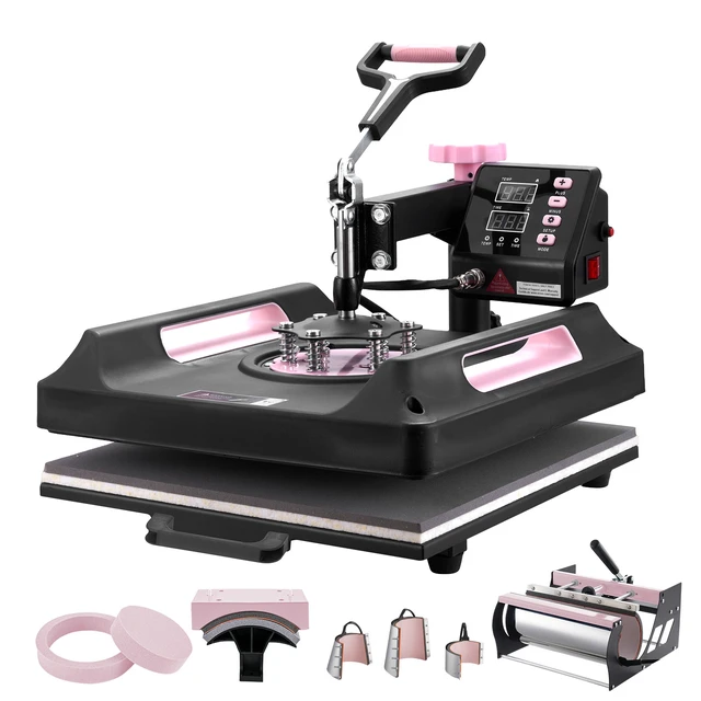 Alt view image 15 of 15 - Heat Press Machine, 15 x 15 inch, 8 in 1 Heat Transfer Machine with 30 oz Tumbler Press, 360° Swing Away Digital T-Shirt Pressing Machine, Teflon Coating, for T-Shirts/Mugs/Hats/Plates, Black