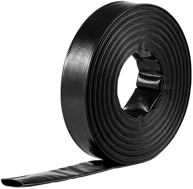 Main image of VEVOR Discharge Hose 2" x 100 ft PVC Lay Flat Backwash Water Pump Hose, for Swimming Pool Sand Filter & Sump Pump, Heavy Duty, Water Transfer Drainage, Weather & Burst-Resistant, with Clamps, Black