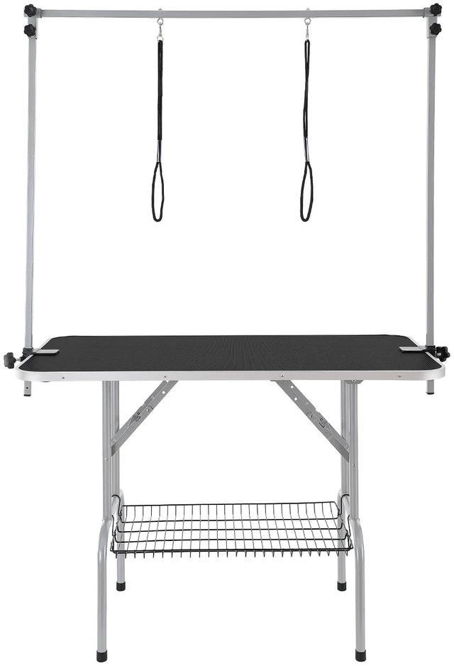 Alt view image 15 of 15 - VEVOR Pet Grooming Table Two Arms with Clamp, 46'' Dog Grooming Station, Foldable Pets Grooming Stand for Medium and Small Dogs, Free No Sit Haunch Holder with Grooming Loop, Bearing 330lbs