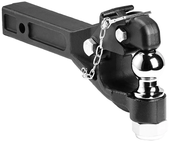 Alt view image 15 of 15 - VEVOR Pintle Hitch 2 inches Receiver Hook for 2.5 to 3 inches Lunette Ring 16000 lbs