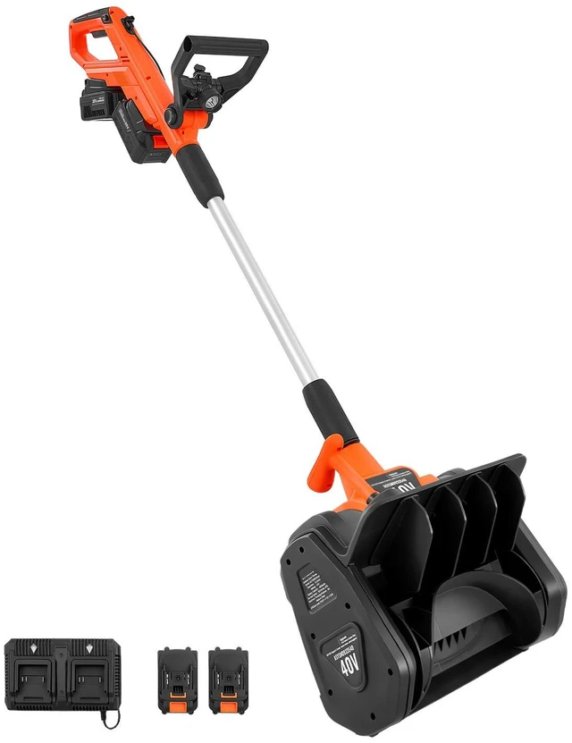 Main image of VEVOR Electric Snow Shovel 40V 13.5" Battery-Powered Cordless Snow Blower, for Driveway Patio Deck, Includes 2 x 4Ah Batteries & Charger, 20 ft Throw Distance, 60° Chute, LED Light, Adjustable Handle