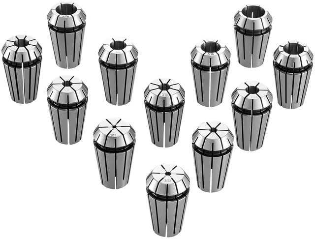 Main image of VEVOR ER16 Collet Set 1/16"-13/32" 12 Piece ER16 Spring Collet Chuck Set, for CNC Milling Machines & Drill Presses, 0.0008" TIR High Concentricity, Lathe Chuck Tool with Storage Case, Alloy Steel