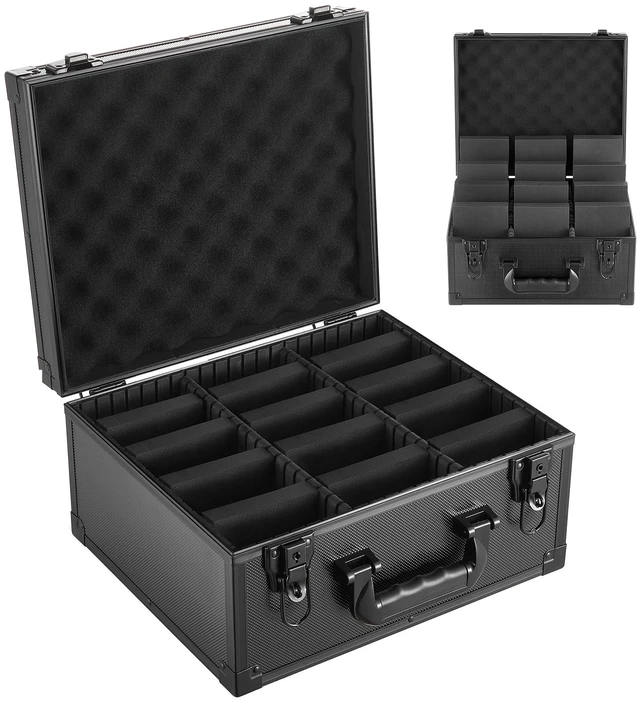 Main image of VEVOR Graded Card Case 3 Row 180 PSA Slab Storage Box with Mechanical Lock, Baseball Sports Trading Cards Holder Collector with 12 Dividers, Holds 120 SGC 100 BGS 520 Top Loaders & 999+ Loose Cards