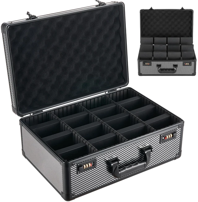 Main image of VEVOR Graded Card Case 4 Row 162 PSA Slab Storage Box with Combination Lock, Baseball Sports Trading Cards Holder Collector with 12 Dividers, Holds 130 SGC 115 BGS 585 Top Loaders & 999+ Loose Cards