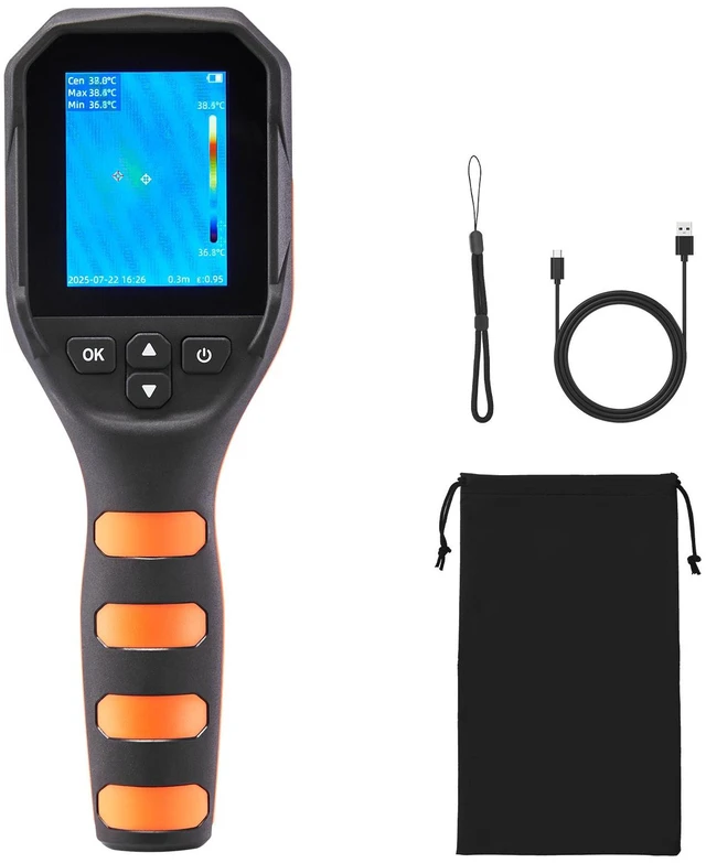 Alt view image 8 of 8 - VEVOR Thermal Camera, 320 x 240 TISR Super Resolution, Thermal Imaging Camera with 2MP Visual Camera, 160 x 120 IR Resolution, 25 HZ Refresh Rate, -4°F to 1022°F, 4 Image Modes & 6 Color Palettes