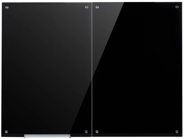 Main image of VEVOR Glass Dry Erase Board 2 Pack 35.4 x 23.6 in Black Magnetic Whiteboard, Wall-Mounted, Frameless, Thick Tempered Glass, with Markers, Magnets and Eraser, for Office, School Classroom, Home Study
