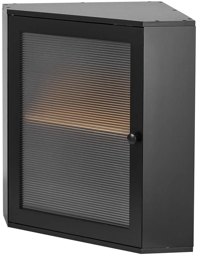 Main image of VEVOR Corner Bread Box for Kitchen Counter Bamboo Wood Container Black, for Homemade Bread, Under Cabinet, and Pantry, Double Layer Farmhouse Breadbox Bin, with Acrylic Door Panel and Air Vents