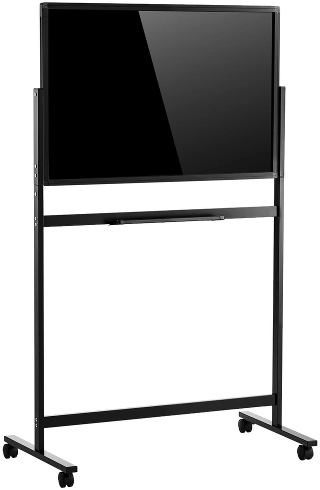 Main image of VEVOR Glass Dry Erase Board 35 x 23 in Magnetic Whiteboard with Base Black, Frameless, Mobile with Stand and Wheels, Includes Markers, Magnets and Eraser, for Office, School Classroom, and Home