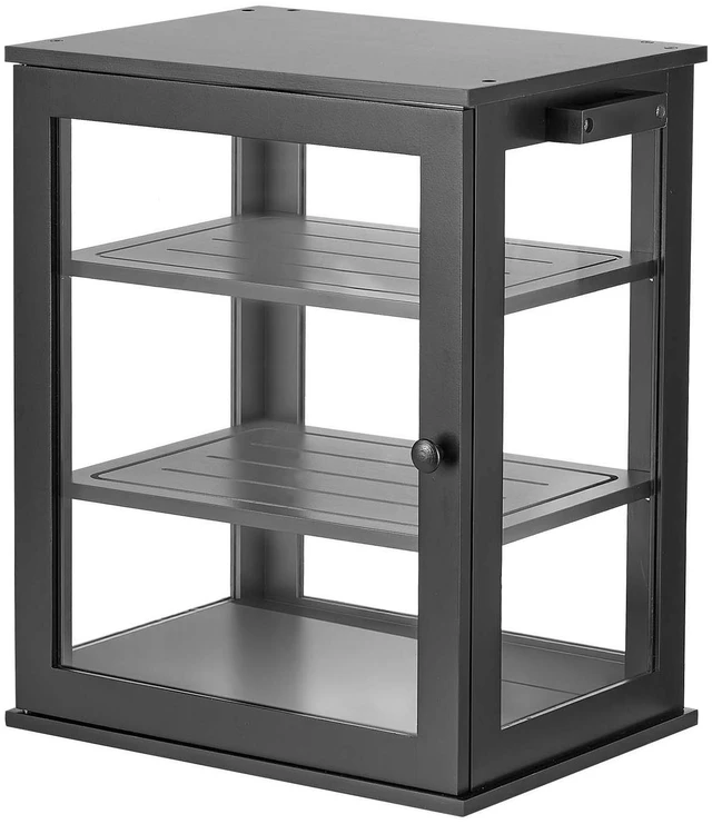 Main image of VEVOR Bread Box for Kitchen Counter Bamboo Wood Storage Container Black, for Homemade Bread, Under Cabinet, and Pantry, Triple Layer Farmhouse Breadbox Bin, with Acrylic Door Panel and Air Vents