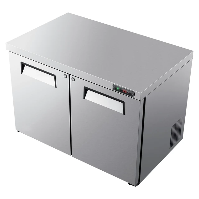 Alt view image 10 of 10 - Commercial Refrigerator, 48" Worktop Undercounter Refrigerator, 12.85 Cu. Ft Thick Stainless Steel Refrigerated Food Prep Station, 2 Door Worktop Fridge with lock for Restaurant, Bar, Diner