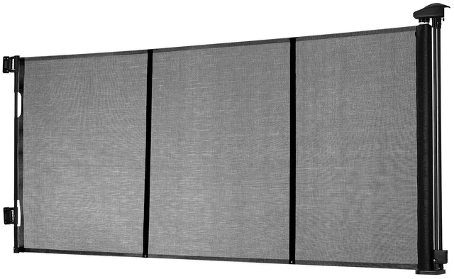 Alt view image 9 of 9 - VEVOR Retractable Baby Gate Mesh Dog Gate 122 inch Wide 31.3 inch Tall Black