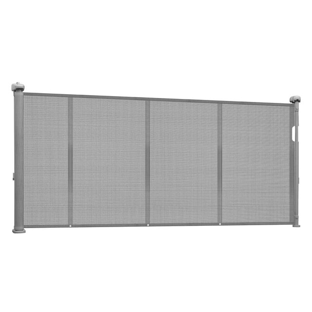 Alt view image 9 of 9 - Retractable Baby Gate 34 in Tall Extend to 110 in Wide for Kids or Pets Gray