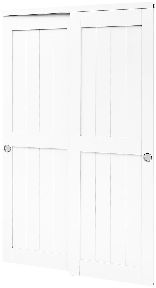 Main image of VEVOR Sliding Closet Doors 2-Panel, 48" (Double 25") x 80", All-Wood Bypass Sliding Door with Hardware Track Kit & Floor Guide, Modern Stylish & Space-Saving for Closets Bedrooms Wardrobes