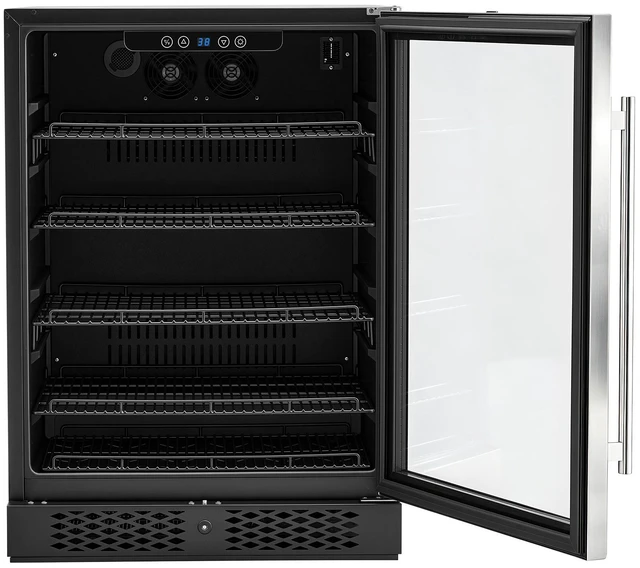 Main image of VEVOR 24 inch Wine Fridge 180 Can Beverage Cooler Refrigerator for Home Bar, Under Counter Built-in or Freestanding Compressor Refrigerator, with Lock, 38-50 Temp Control, Glass Door, LED lighting