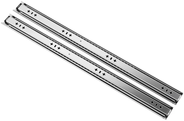 Main image of VEVOR Heavy Duty Drawer Slides, 28 inch 265 lbs Load Side Mount Rails, for Cabinets, Kitchen, Workbench, RV, 3-Fold Full Extension Ball Bearing Rails, Carbon Steel, with Screws & Nuts, 1 Pair