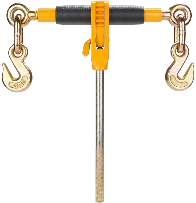 Alt view image 16 of 16 - VEVOR Ratchet Chain Binder, 5/16"-3/8" Heavy Duty Load Binders, with G80 Hooks 7,100 lbs Secure Load Limit, Labor-saving Anti-skid Handle, Tie Down Hauling Chain Binders for Flatbed Truck Trailer, 4 P