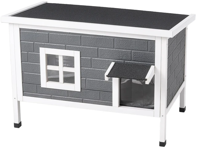 Main image of VEVOR Heated Outdoor Cat House for 1-3 Cats Feral Shelter with Heating Pad, for Outside Winter, Large Weatherproof Windproof Insulated Wooden Home, Waterproof Asphalt Roof, Escape Door & PVC Curtain
