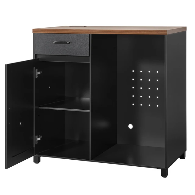 Main image of VEVOR Coffee Bar Cabinet with Mini Fridge Space, 39"W, Storage & Outlet, for Home, Kitchen, Living Room, Liquor Wine Beverage Station with Drawer, Door, Adjustable Shelf and Spacious Countertop