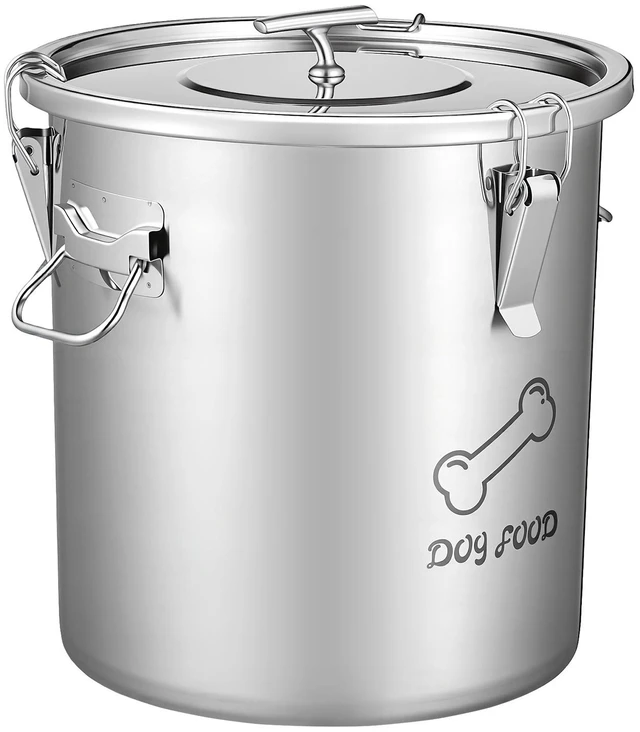 Main image of VEVOR Stainless Steel Dog Food Storage Container 17 lbs/5.28 Gal Capacity, for Living Room Kitchen, Airtight Lid & Dual Handles, 20L Large Metal for Dogs & Cats Food Rice Flour, Keep Fresh, Easy Clean