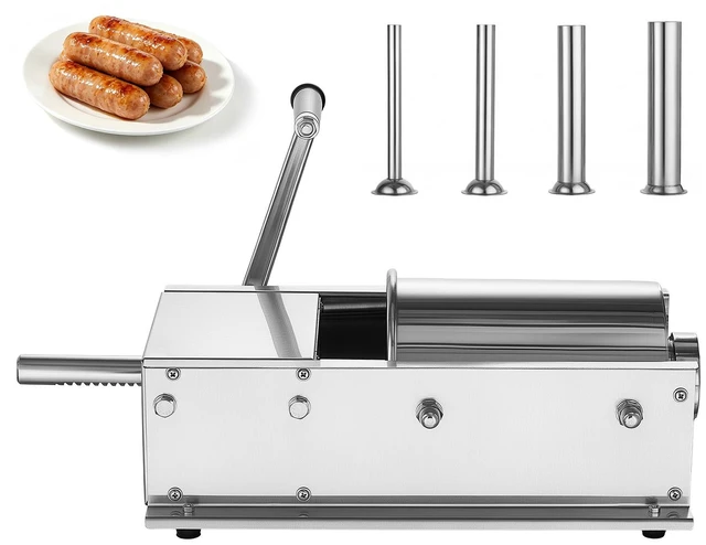 Main image of VEVOR Manual Sausage Stuffer 7 lbs/ 3L Horizontal Meat Maker Stainless Steel, for Home Camping Outdoor Grill BBQ, Dual-Speed Meat Stuffer, Professional Heavy Duty Sausage Filler Kit, 4 Filling Tubes