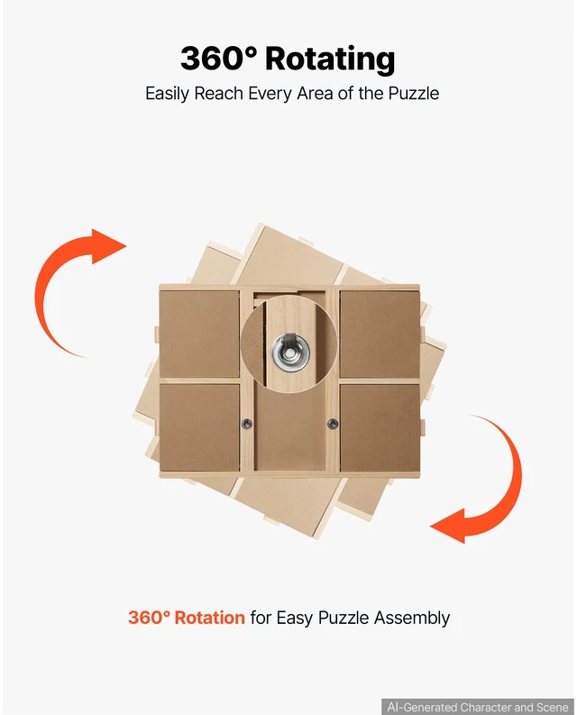 Alt view image 5 of 7 - VEVOR 1000 Piece Puzzle Board with 4 Drawers and Cover, 29x21 in, Birthday Gift for Mom, Portable Wooden Table, Jigsaw Accessories for Adult, Puzzle Organizer Storage System
