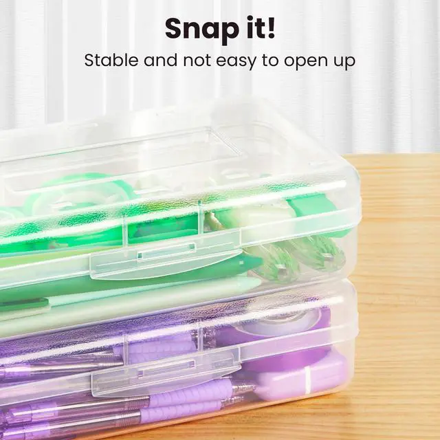 Alt view image 4 of 7 - Plastic Pencil Case Box 6 Pack, Large Crayon Maker Pen Organizer