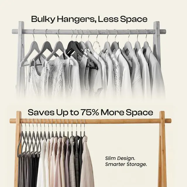 Alt view image 6 of 7 - Velvet Hangers 20 Pack, Grey