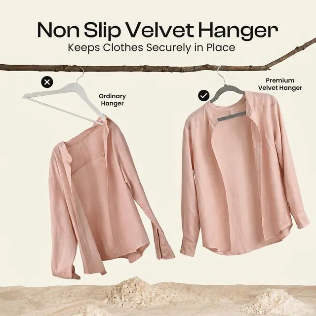 Alt view image 5 of 7 - Velvet Hangers 20 Pack, Grey